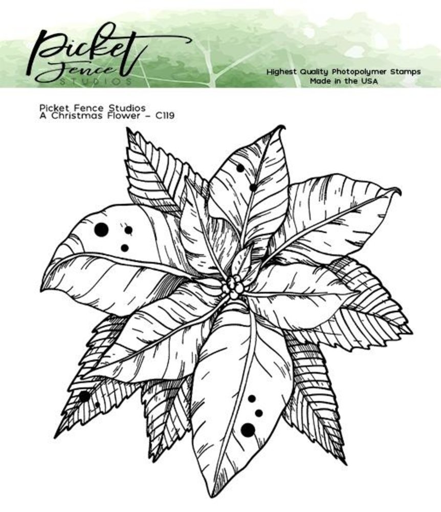 Picket Fence Studios A Christmas Flower 4x4 Inch Clear Stamps (C-119) (OUTLET) Picket Fence Studios A Christmas Flower 4x4 Inch Clear Stamps (C-119) (OUTLET)