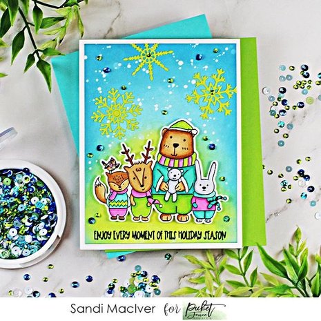 Picket Fence Studios Lots of Christmas Cheer 4x8 Inch Clear Stamps (C-128) (OUTLET)