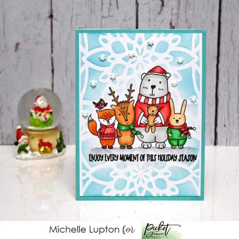 Picket Fence Studios Lots of Christmas Cheer 4x8 Inch Clear Stamps (C-128) (OUTLET)