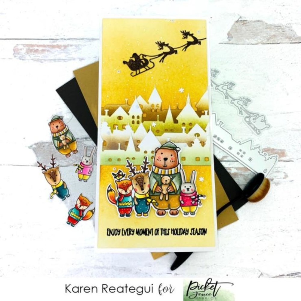 Picket Fence Studios Lots of Christmas Cheer 4x8 Inch Clear Stamps (C-128) (OUTLET)