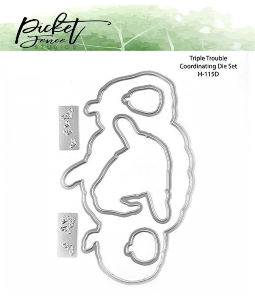 Picket Fence Studios Triple Trouble 6x6 Inch Dies (H-115D) (OUTLET)