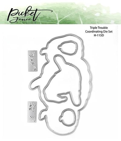 Picket Fence Studios Triple Trouble 6x6 Inch Dies (H-115D) (OUTLET)