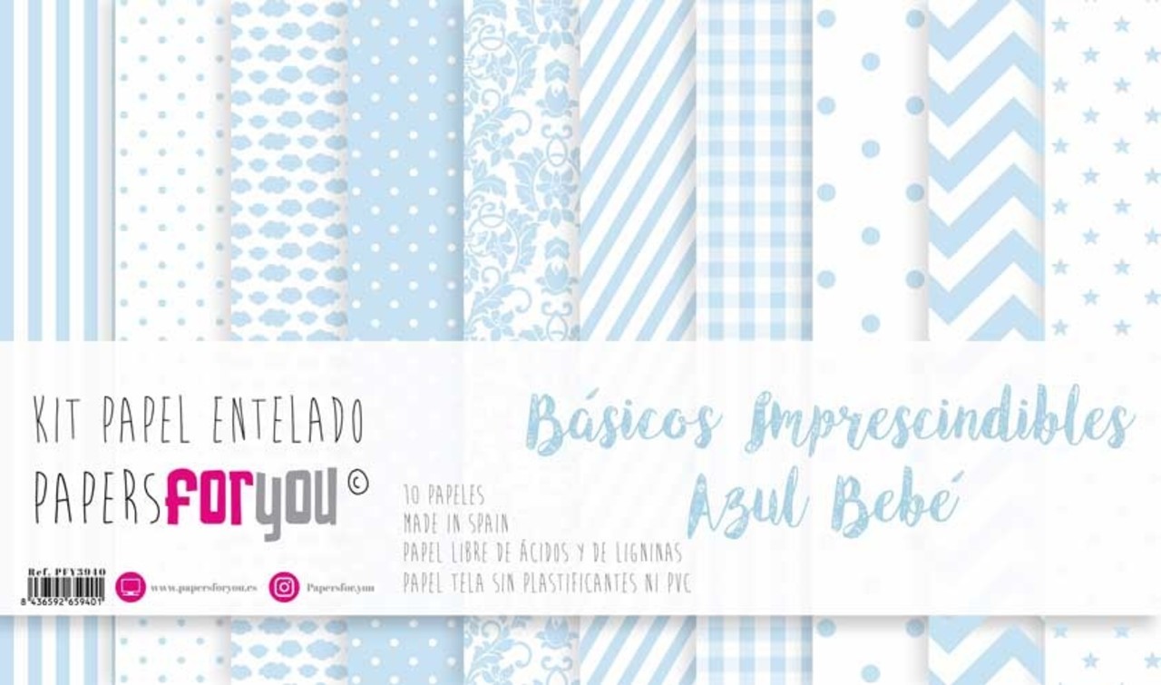 Papers For You Basicos Imprescindibles Azul Bebe Canvas Scrap Pack (10 pcs) (PFY-3940) (DISCONTINUED)