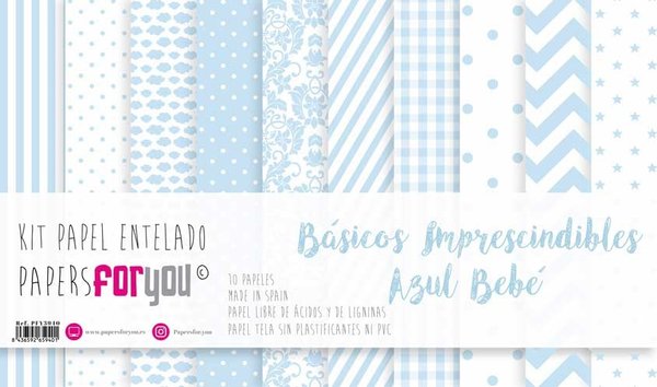 Papers For You Basicos Imprescindibles Azul Bebe Canvas Scrap Pack (10 pcs) (PFY-3940) (DISCONTINUED)