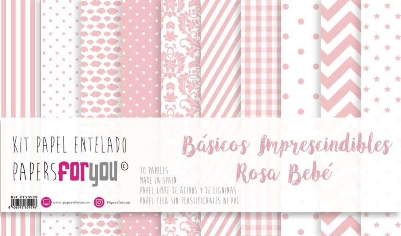 Papers For You Basicos Imprescindibles Rosa Bebe Canvas Scrap Pack (10 pcs) (PFY-3929) (DISCONTINUED) Papers For You Basicos Imprescindibles Rosa Bebe Canvas Scrap Pack (10 pcs) (PFY-3929) (DISCONTINUED)