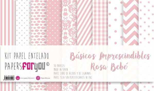 Papers For You Basicos Imprescindibles Rosa Bebe Canvas Scrap Pack (10 pcs) (PFY-3929) (DISCONTINUED) Papers For You Basicos Imprescindibles Rosa Bebe Canvas Scrap Pack (10 pcs) (PFY-3929) (DISCONTINUED)