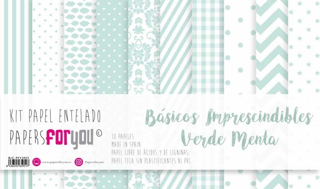 Papers For You Basicos Imprescindibles Verde Menta Canvas Scrap Pack (10 pcs) (PFY-3951) (DISCONTINUED) Papers For You Basicos Imprescindibles Verde Menta Canvas Scrap Pack (10 pcs) (PFY-3951) (DISCONTINUED)