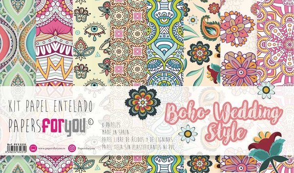 Papers For You Boho Wedding Style Canvas Scrap Pack (8pcs) (PFY-3231) (DISCONTINUED) Papers For You Boho Wedding Style Canvas Scrap Pack (8pcs) (PFY-3231) (DISCONTINUED)