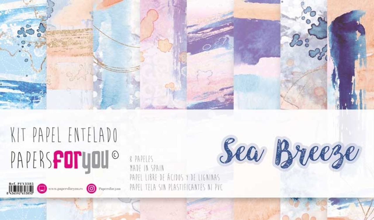 Papers For You Sea Breeze Canvas Scrap Pack (8pcs) (PFY-3385) (DISCONTINUED)