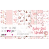 Papers For You Baby Girl World Canvas Scrap Pack (8pcs) (PFY-3472) (DISCONTINUED)