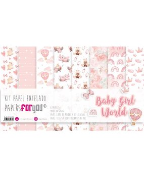 Papers For You Baby Girl World Canvas Scrap Pack (8pcs) (PFY-3472) (DISCONTINUED)