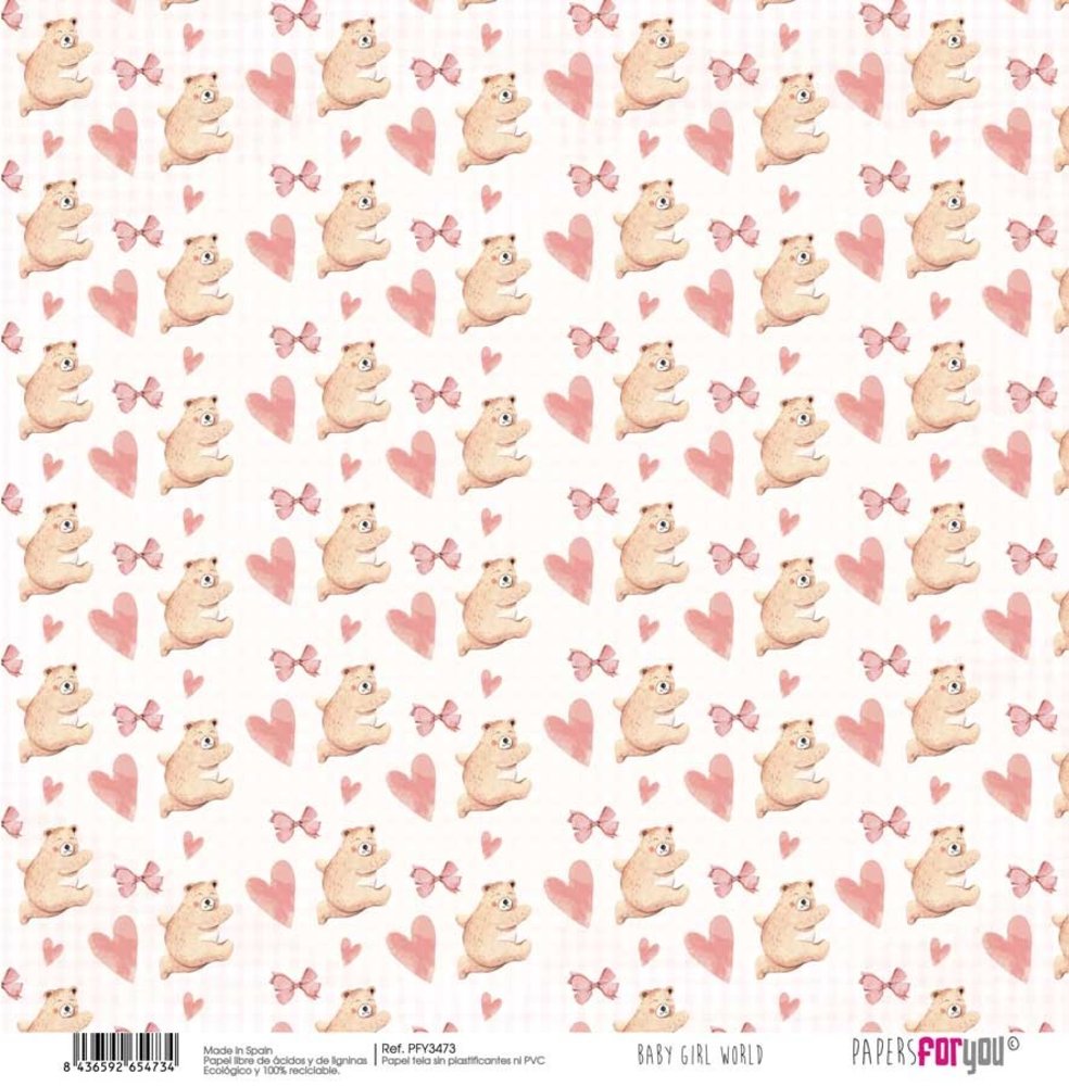 Papers For You Baby Girl World Canvas Scrap Pack (8pcs) (PFY-3472) (DISCONTINUED)