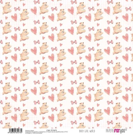 Papers For You Baby Girl World Canvas Scrap Pack (8pcs) (PFY-3472) (DISCONTINUED)