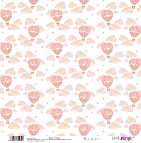 Papers For You Baby Girl World Canvas Scrap Pack (8pcs) (PFY-3472) (DISCONTINUED)