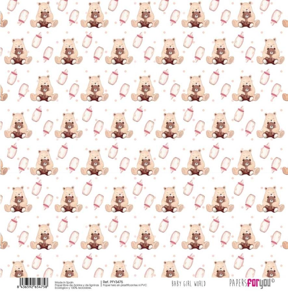 Papers For You Baby Girl World Canvas Scrap Pack (8pcs) (PFY-3472) (DISCONTINUED)