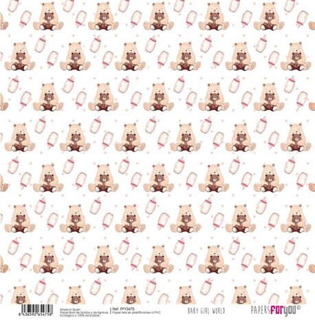 Papers For You Baby Girl World Canvas Scrap Pack (8pcs) (PFY-3472) (DISCONTINUED)