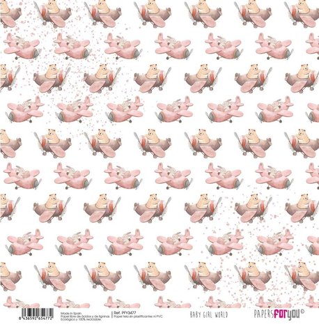 Papers For You Baby Girl World Canvas Scrap Pack (8pcs) (PFY-3472) (DISCONTINUED)