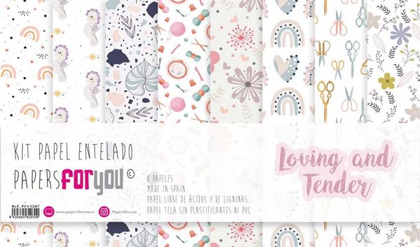 Papers For You Loving and Tender Canvas Scrap Pack (8pcs) (PFY-4207) (DISCONTINUED)
