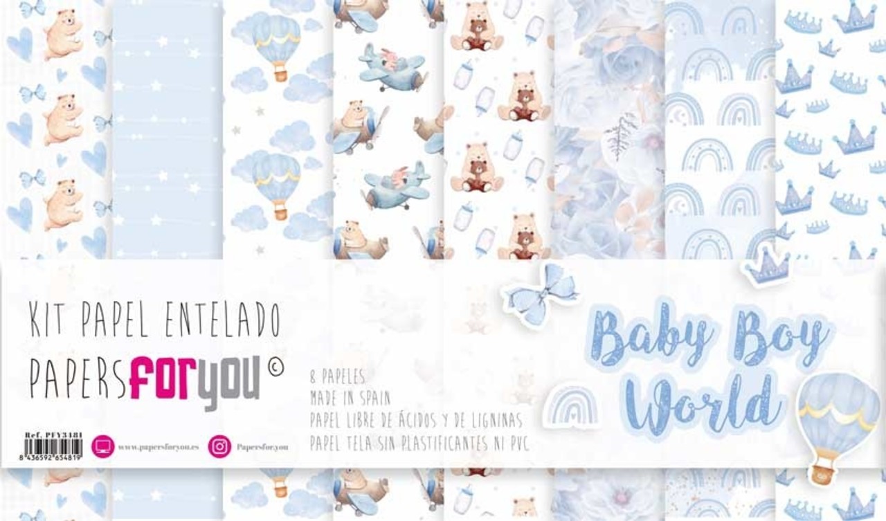 Papers For You Baby Boy World Canvas Scrap Pack (8pcs) (PFY-3481) (DISCONTINUED) Papers For You Baby Boy World Canvas Scrap Pack (8pcs) (PFY-3481) (DISCONTINUED)