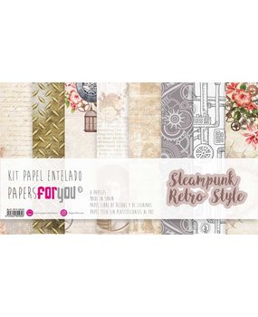 Papers For You Steampunk Retro Style Canvas Scrap Pack (8pcs) (PFY-4058) (DISCONTINUED)