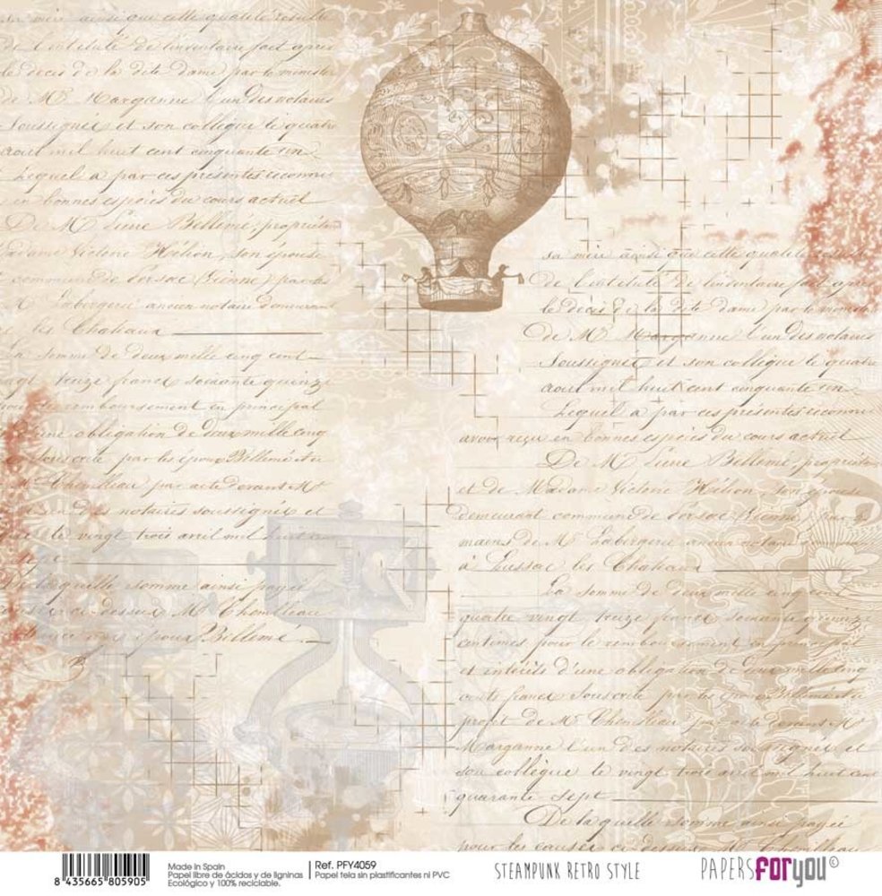 Papers For You Steampunk Retro Style Canvas Scrap Pack (8pcs) (PFY-4058) (DISCONTINUED)