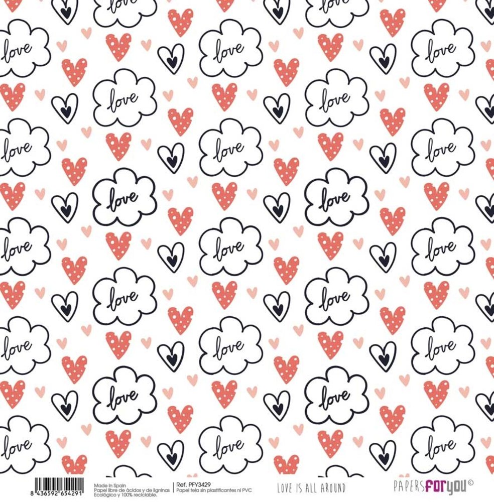 Papers For You Love Is All Around Canvas Scrap Pack (6pcs) (PFY-3415) (DISCONTINUED)