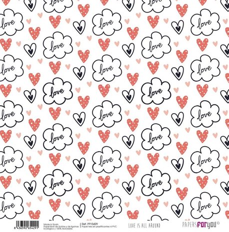Papers For You Love Is All Around Canvas Scrap Pack (6pcs) (PFY-3415) (DISCONTINUED)