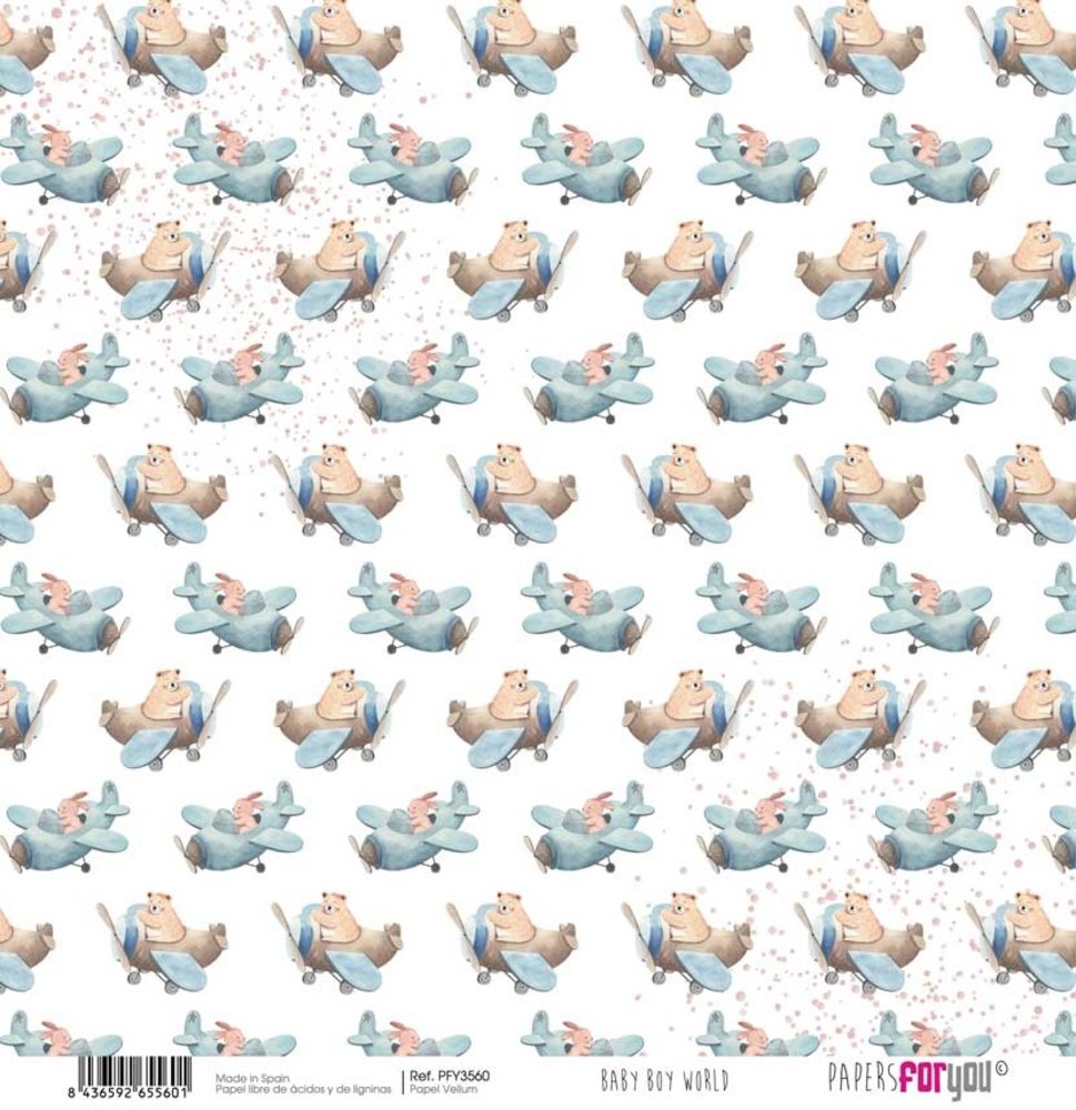 Papers For You Baby Boy World Vellum Paper Pack (6pcs) (PFY-3557) (DISCONTINUED)