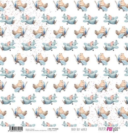 Papers For You Baby Boy World Vellum Paper Pack (6pcs) (PFY-3557) (DISCONTINUED)