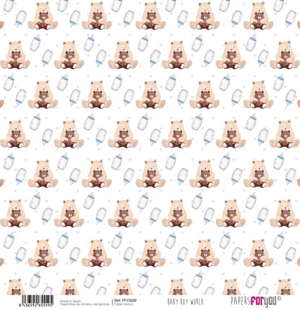 Papers For You Baby Boy World Vellum Paper Pack (6pcs) (PFY-3557) (DISCONTINUED)