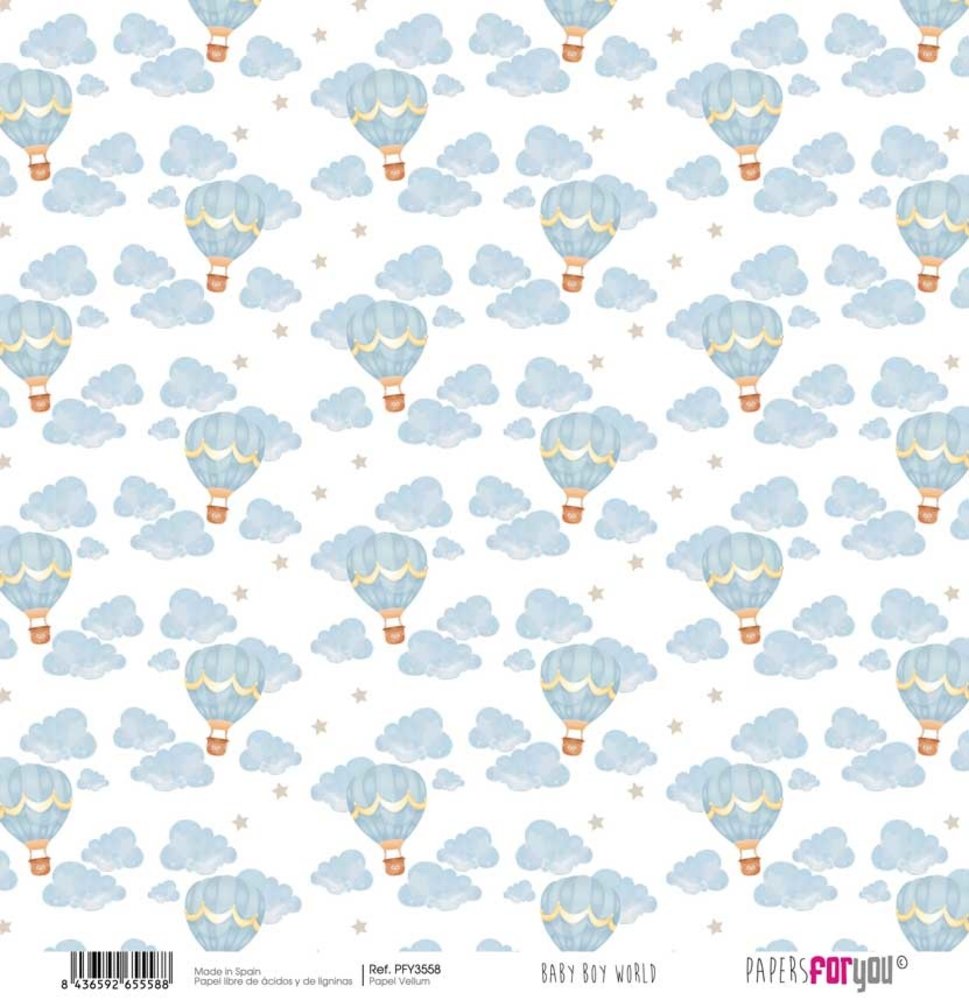 Papers For You Baby Boy World Vellum Paper Pack (6pcs) (PFY-3557) (DISCONTINUED)