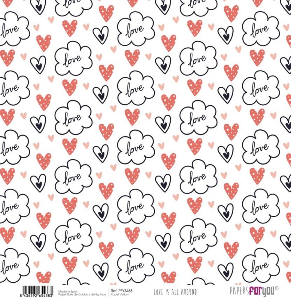 Papers For You Love Is All Around Vellum Paper Pack (8pcs) (PFY-3431) (DISCONTINUED)