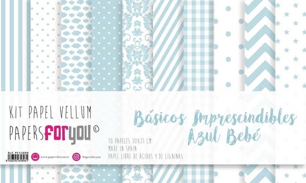 Papers For You Basicos Imprescindibles Azul Bebe Vellum Paper Pack (10pcs) (PFY-3896) (DISCONTINUED) Papers For You Basicos Imprescindibles Azul Bebe Vellum Paper Pack (10pcs) (PFY-3896) (DISCONTINUED)