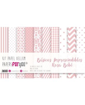 Papers For You Basicos Imprescindibles Rosa Bebe Vellum Paper Pack (10pcs) (PFY-3907) (DISCONTINUED)