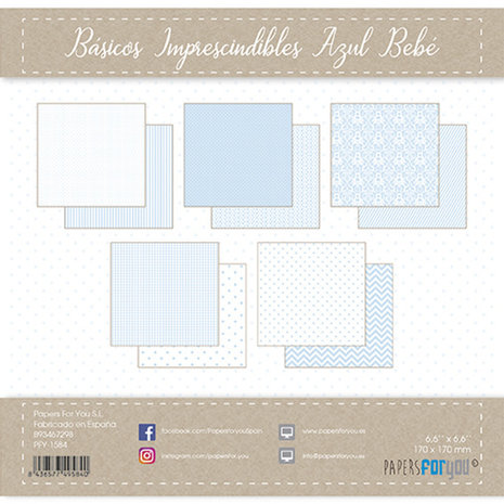 Papers For You Basicos Imprescindibles Azul Bebe Mini Scrap Paper Pack (25pcs) (PFY-1584) (DISCONTINUED) Papers For You Basicos Imprescindibles Azul Bebe Mini Scrap Paper Pack (25pcs) (PFY-1584) (DISCONTINUED)