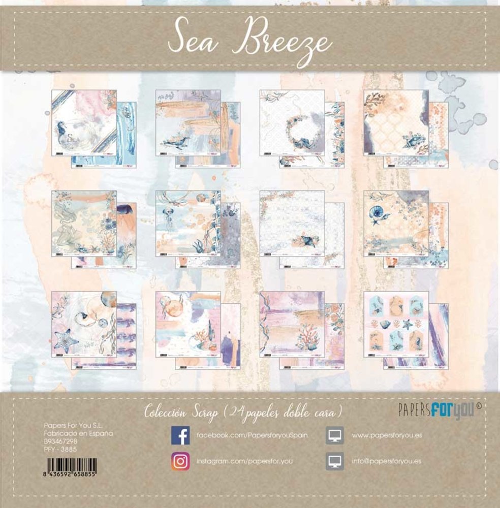 Papers For You Sea Breeze Mini Scrap Paper Pack (24pcs) (PFY-3970) (DISCONTINUED)