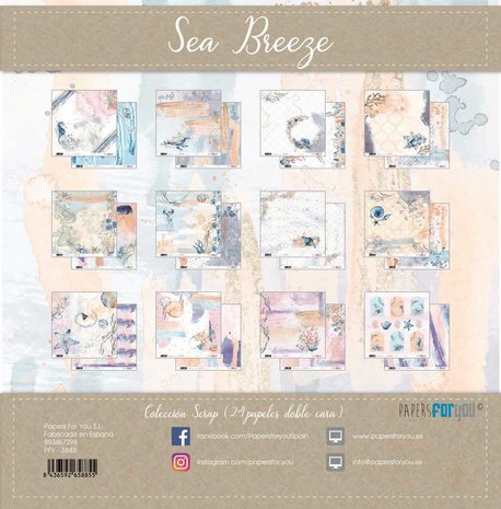 Papers For You Sea Breeze Mini Scrap Paper Pack (24pcs) (PFY-3970) (DISCONTINUED)