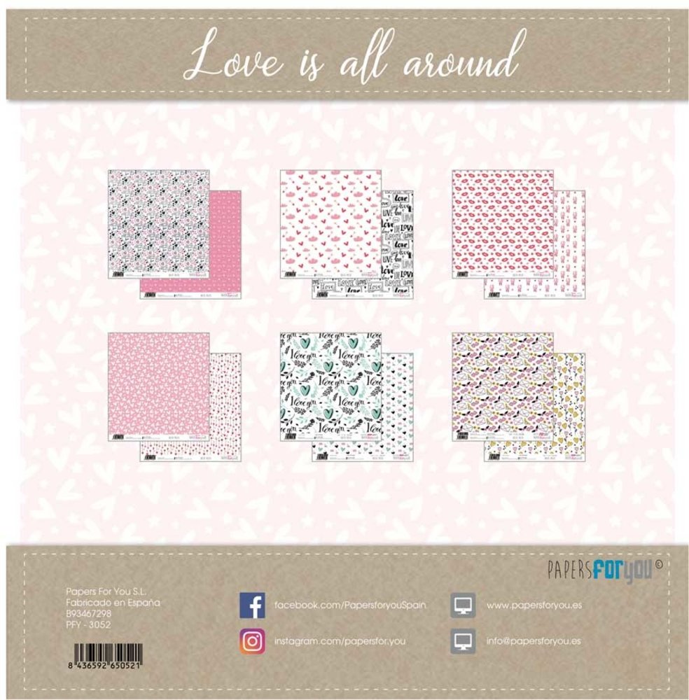 Papers For You Love Is All Around Mini Scrap Paper Pack (24pcs) (PFY-3052) (DISCONTINUED)