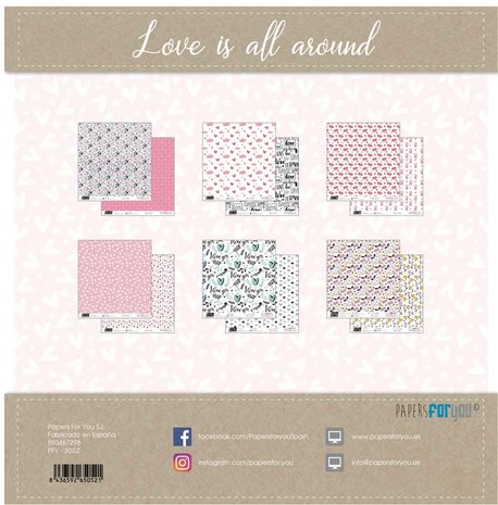 Papers For You Love Is All Around Mini Scrap Paper Pack (24pcs) (PFY-3052) (DISCONTINUED)