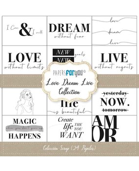 Papers For You Love Dream Live Mini Scrap Paper Pack (24pcs) (PFY-3969) (DISCONTINUED)