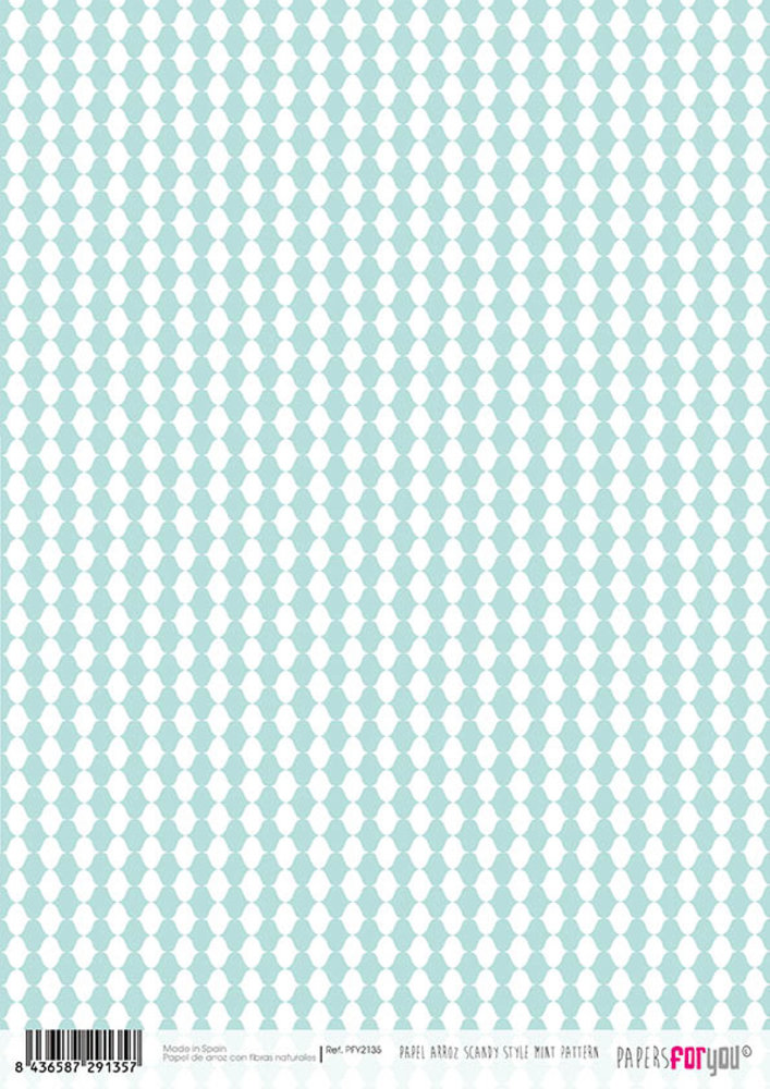 Papers For You Scandi Style Mint Pattern A4 Rice Paper (6 pcs) (PFY-2135) (DISCONTINUED) Papers For You Scandi Style Mint Pattern A4 Rice Paper (6 pcs) (PFY-2135) (DISCONTINUED)