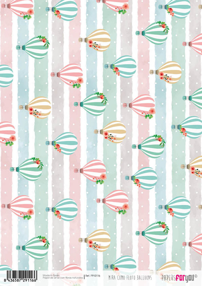 Papers For You Mira Como Floto Balloons A4 Rice Paper (6 pcs) (PFY-2116) (DISCONTINUED)