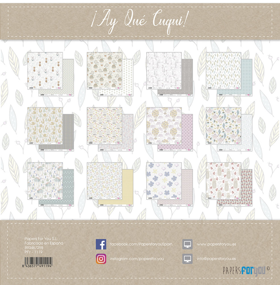Papers For You ¡Ay Que Cuqui! Scrap Paper Pack (12pcs) (PFY-1119) (DISCONTINUED)