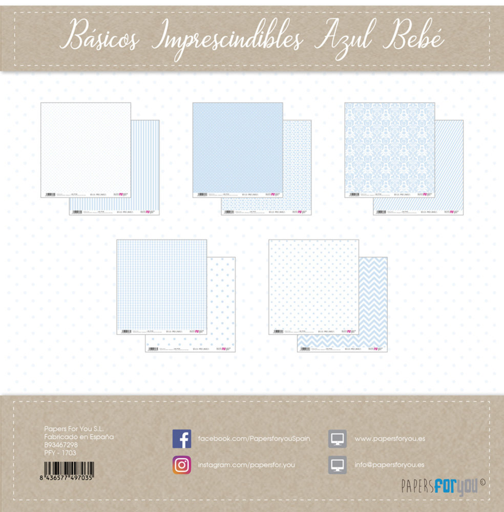 Papers For You Basicos Imprescindibles Azul Bebe Scrap Paper Pack (10pcs) (PFY-1703) (DISCONTINUED) Papers For You Basicos Imprescindibles Azul Bebe Scrap Paper Pack (10pcs) (PFY-1703) (DISCONTINUED)