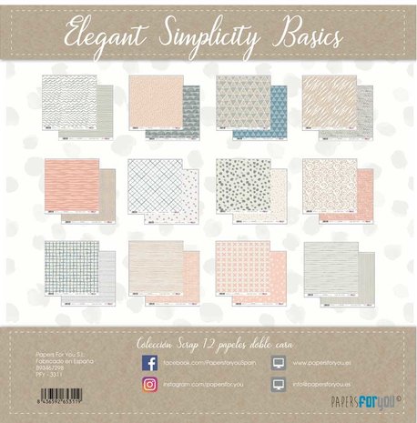 Papers For You Elegant Simplicity Basics Scrap Paper Pack (12pcs) (PFY-3311) (DISCONTINUED) Papers For You Elegant Simplicity Basics Scrap Paper Pack (12pcs) (PFY-3311) (DISCONTINUED)