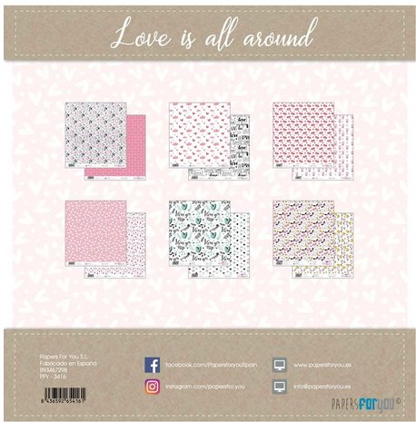 Papers For You Love Is All Around Scrap Paper Pack (6pcs) (PFY-3416) (DISCONTINUED)