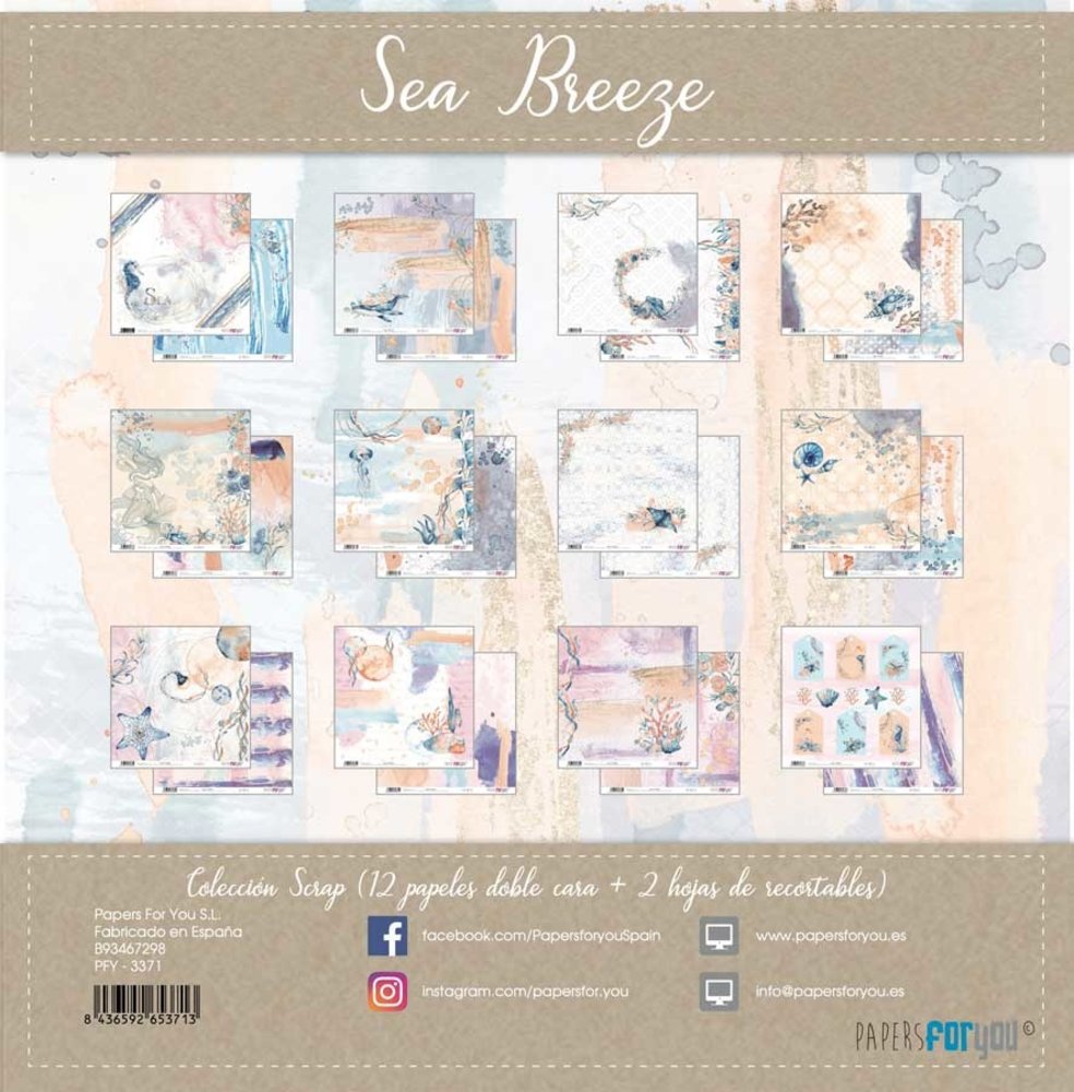 Papers For You Sea Breeze Scrap Paper Pack (12pcs) (PFY-3371) (DISCONTINUED)