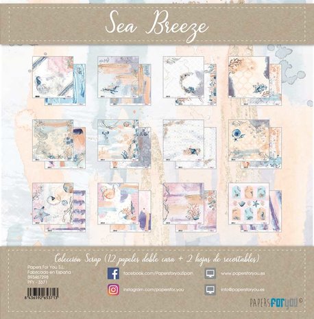 Papers For You Sea Breeze Scrap Paper Pack (12pcs) (PFY-3371) (DISCONTINUED)