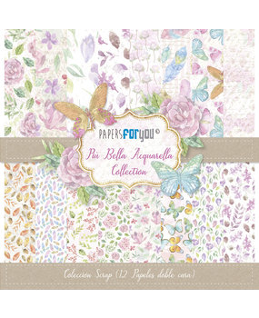 Papers For You Piu Bella Acquarella Scrap Paper Pack (12pcs) (PFY-1105) (DISCONTINUED)