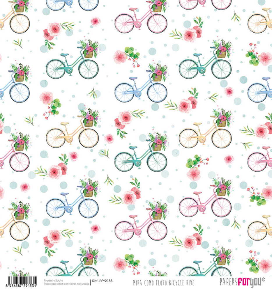 Papers For You Mira Como Floto Bicycle Ride Rice Paper (6 pcs) (PFY-2153) (DISCONTINUED)